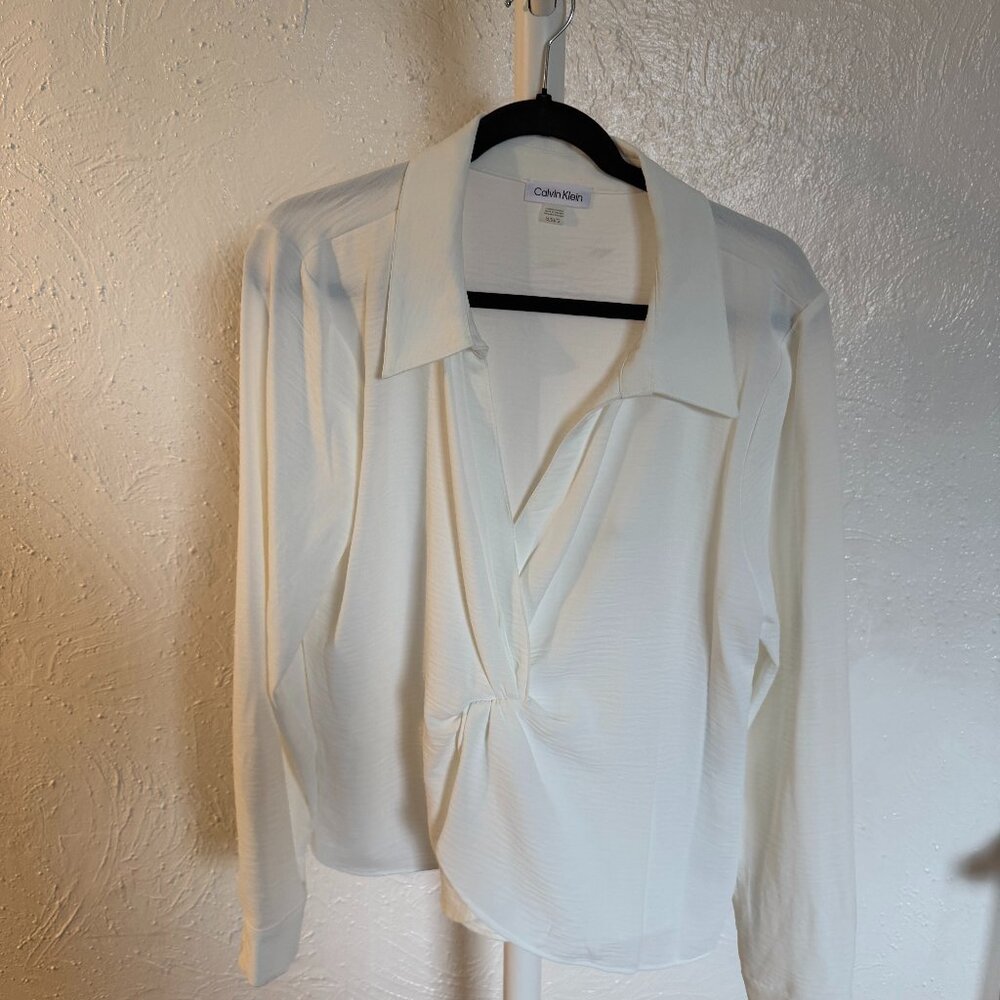 Calvin Klein white blouse - worn 1x SIZE XL